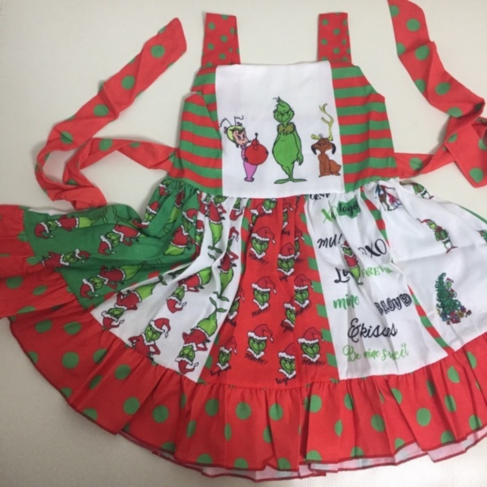 Christmas Grinch Cute Twirl Dress - Picture 3 of 7